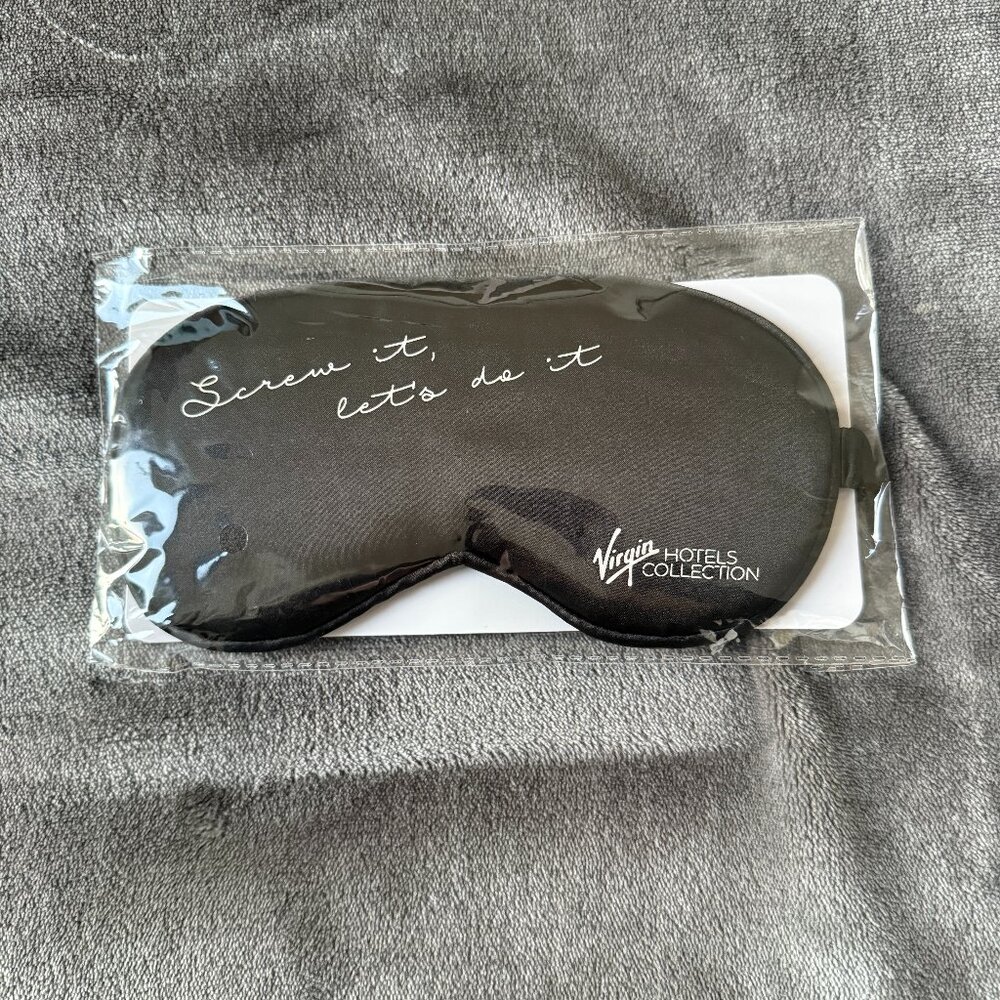 VIRGIN Hotels Travel Set: Silk Sleep Mask & Luggage Tag NWT